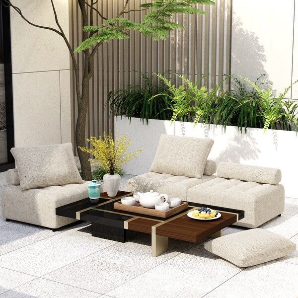 Outdoor Modular Sofa with Aluminum Structure and Support Cushion