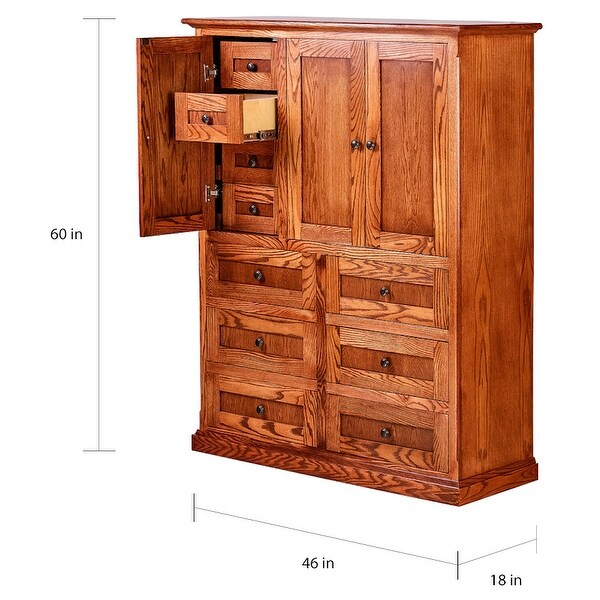 Mission Wood 10-drawer Armoire - 46w x 60h x 18d - - 26040908