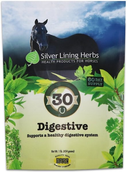 Silver Lining Herbs Digestive Support Powder Horse Supplement， 1-lb bag