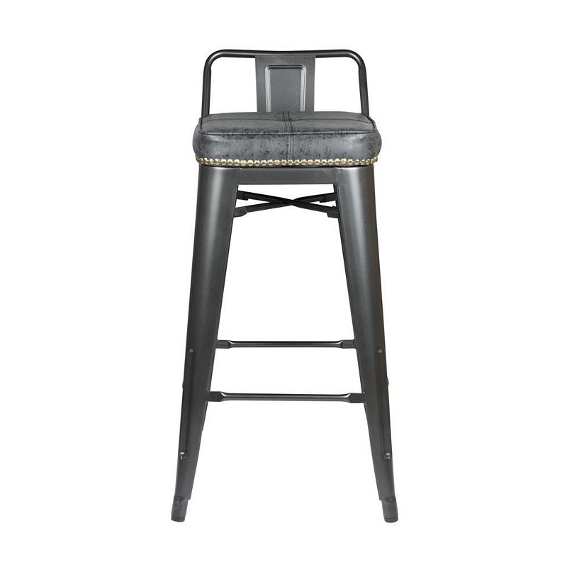 New Pacific Direct Metropolis PU Leather Low Back Counter Stool， (Set of 4)