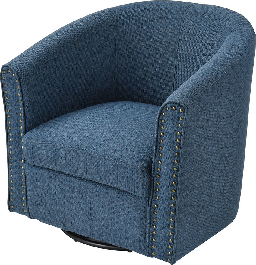 Avalor Navy Linen Chair   Contemporary   Armchairs And Accent Chairs   by HedgeApple  Houzz