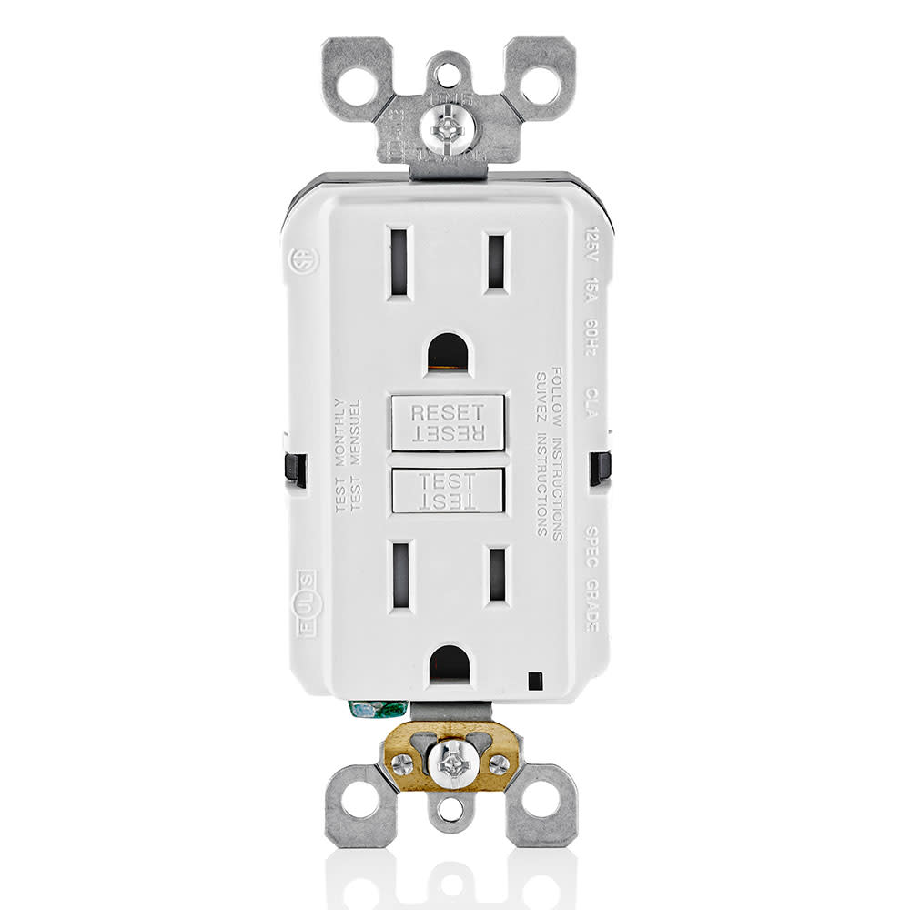 Leviton SmartlockPro GFCI Outlet 15A 125V White NEMA 5-15R