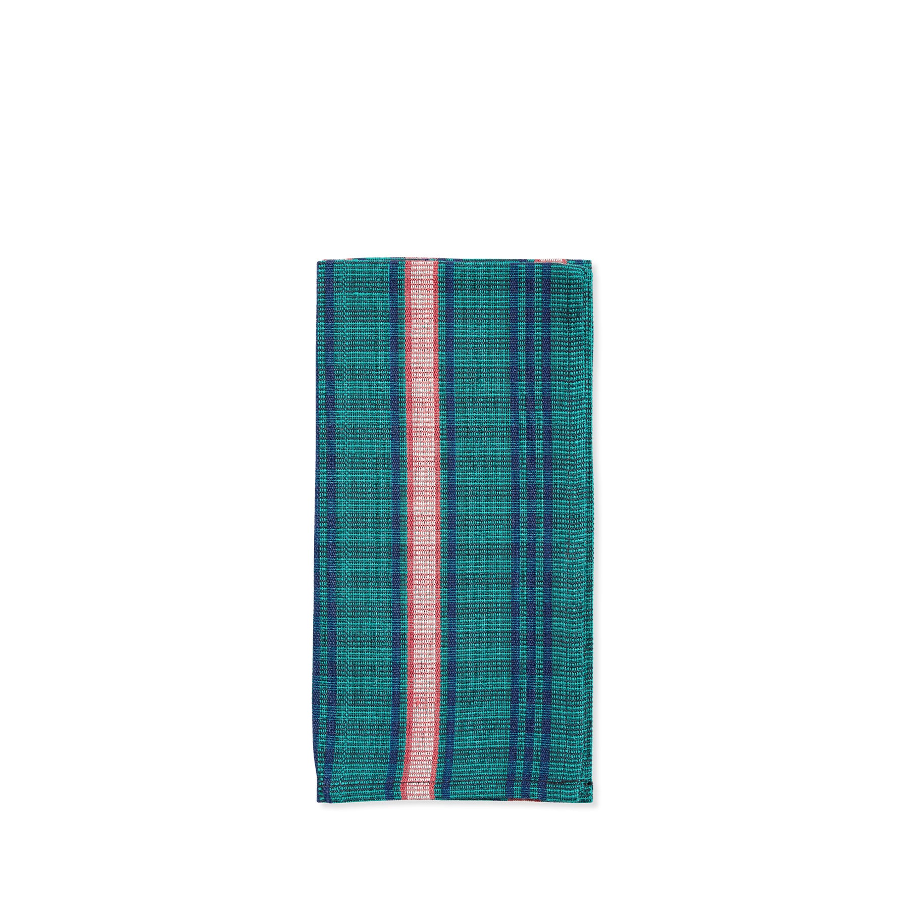 Cotton Tartan Napkin in Green, Navy Blue & Red