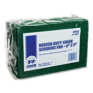 AmerCareRoyal 6 in. x 9 in. Green Medium-Duty Scouring Pad Sponge (60Carton) RPPS960