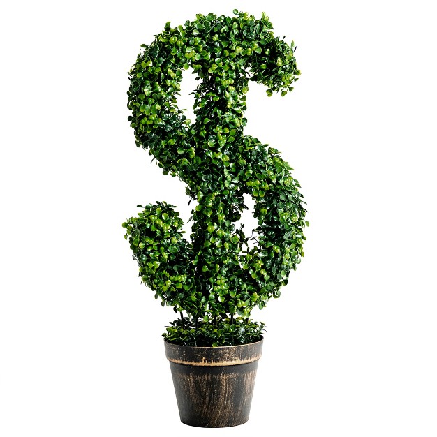 Costway 2ft Artificial Boxwood Topiary Plant Faux Decorative Tree Indoor Outdoor