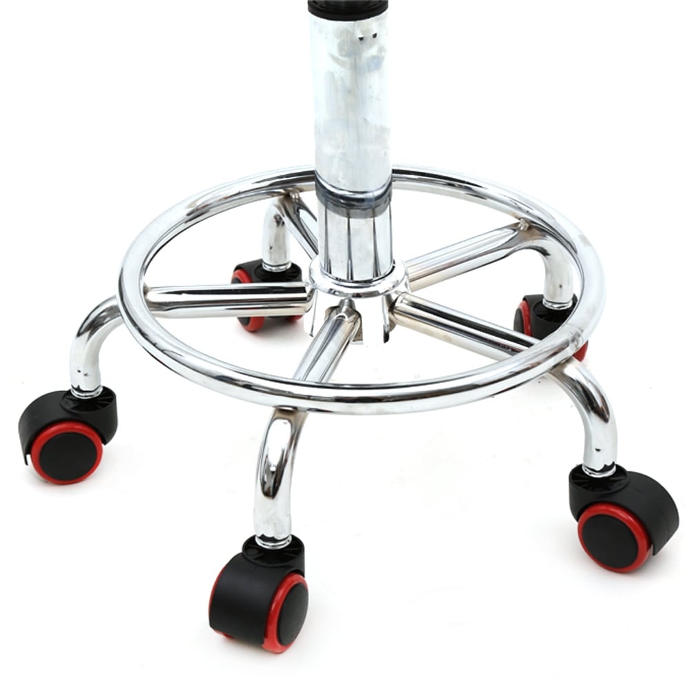 Round Shape Adjustable Salon Stool with Back and Line White Anti rust Chair