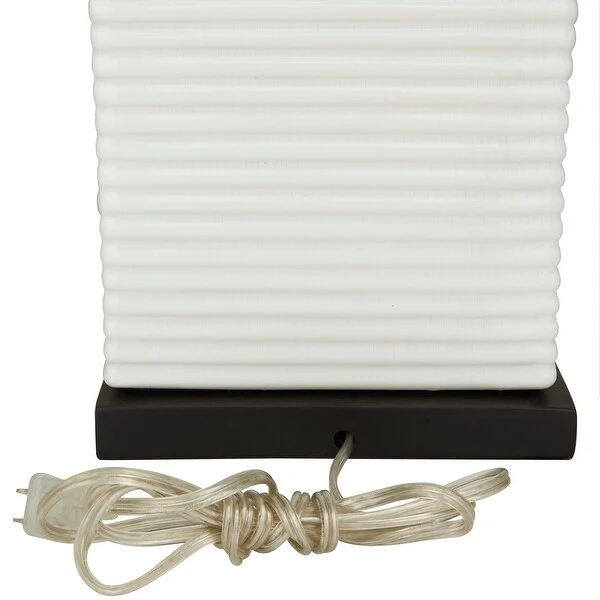 White Ceramic Modern Table Lamp - 12 x 12 x 20