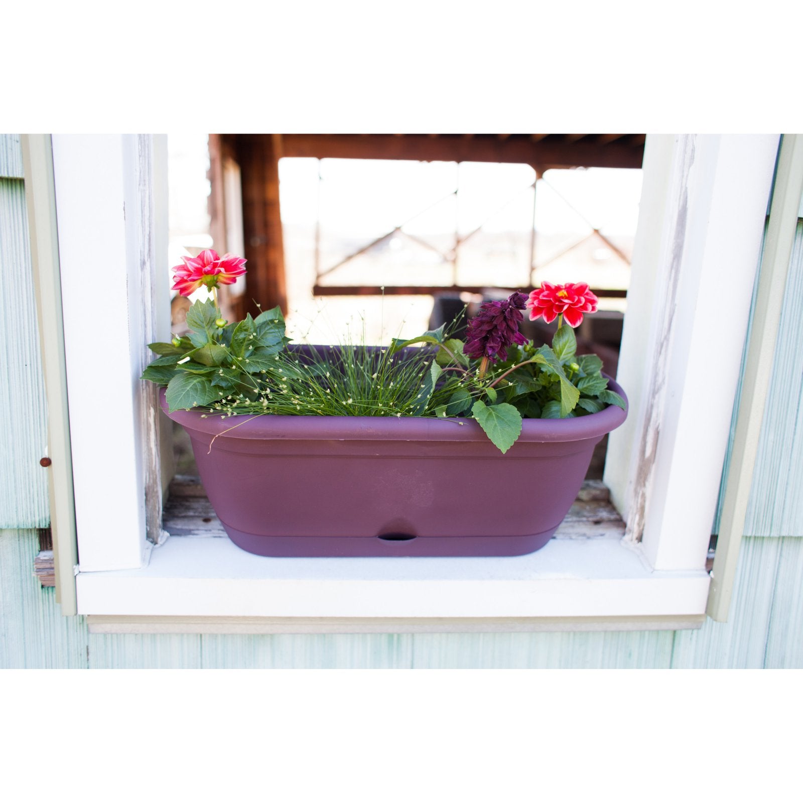 Bloem Lucca Self Watering Window Box 18" Peppercorn