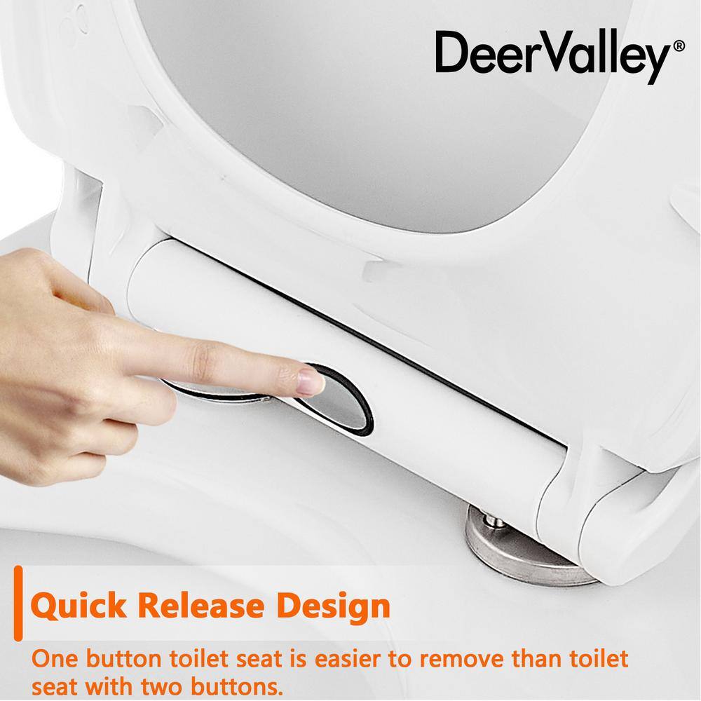 DEERVALLEY DeerValley 12 in. Rough in Size 1-Piece 1.28 GPF Single Flush Elongated Toilet in. White Seat Included DV-1F52627