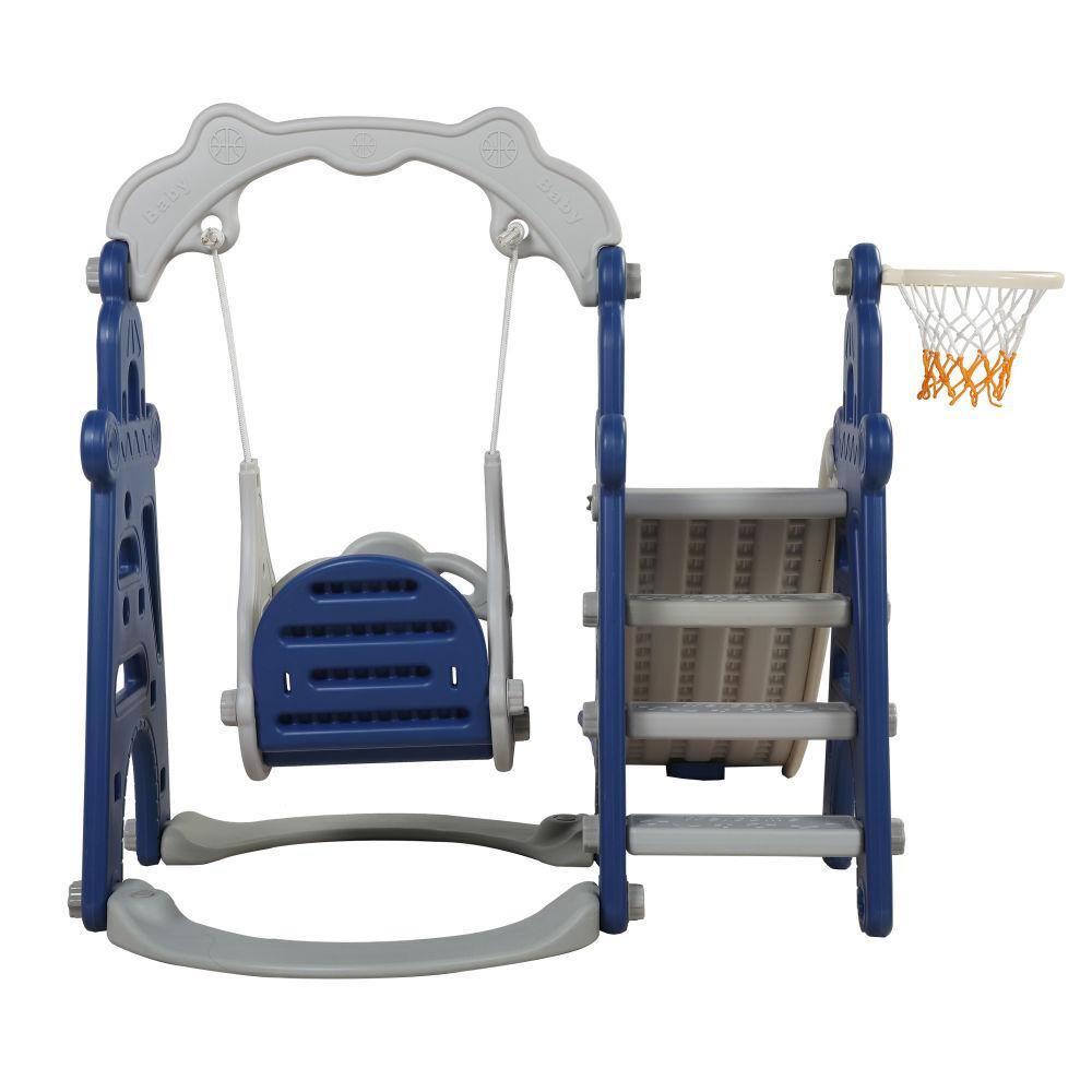 TIRAMISUBEST OutdoorIndoor HDPE 3-in-1 Playset with Slide Swing and Basketball Hoop DXY0102HPSXQ7