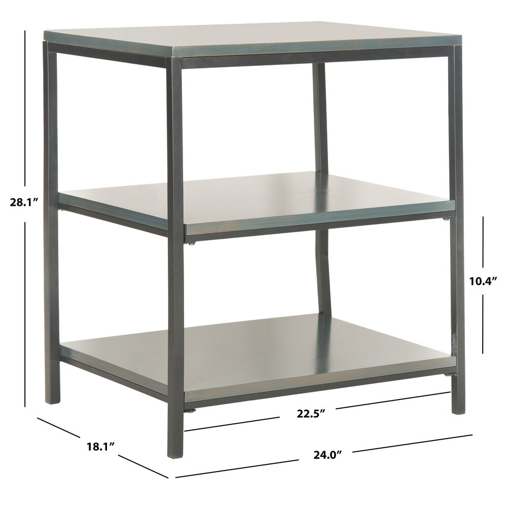 SAFAVIEH Zeke Dark Teal Shelf Unit   24\