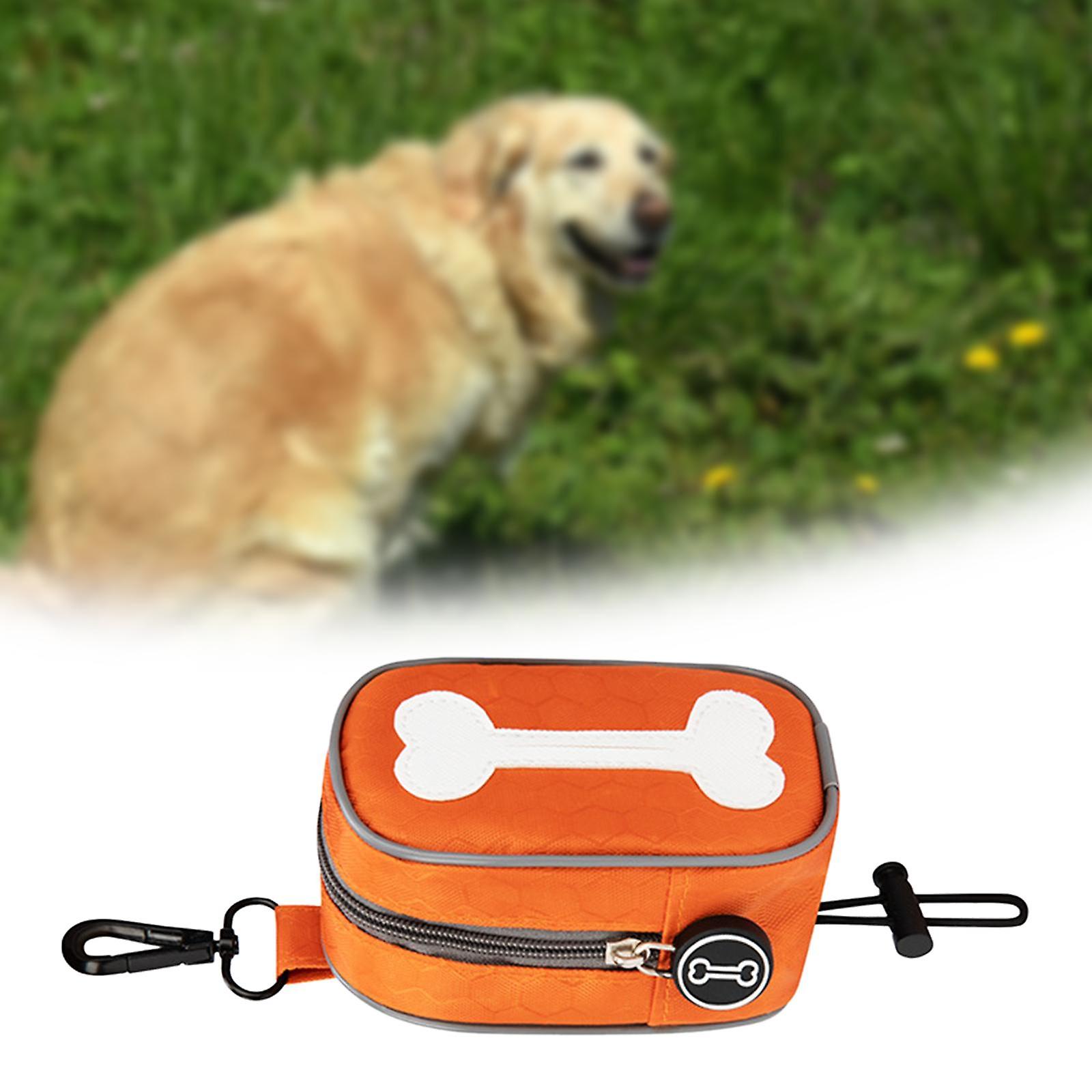 Dog Poop Bag Holder Doggy Waste Bag Dispenser For Travel Camping Walking Orange