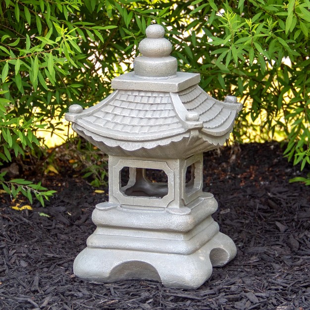 Dark Gray Pagoda Outdoor Garden Statue