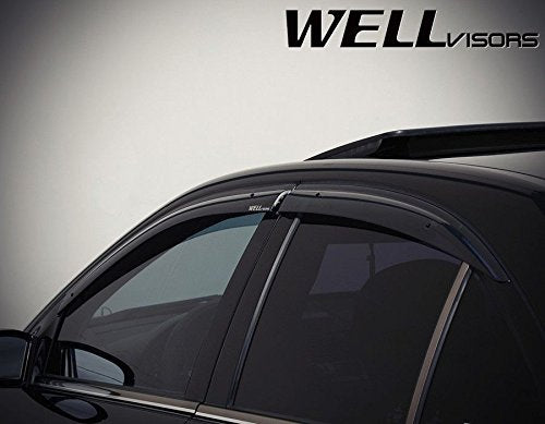 WellVisors Side Window Wind Deflector Visors - Mercedes Benz C Class W203 Sedan 2001 2002 2003 2007 2005 2006 2007 Premium Series