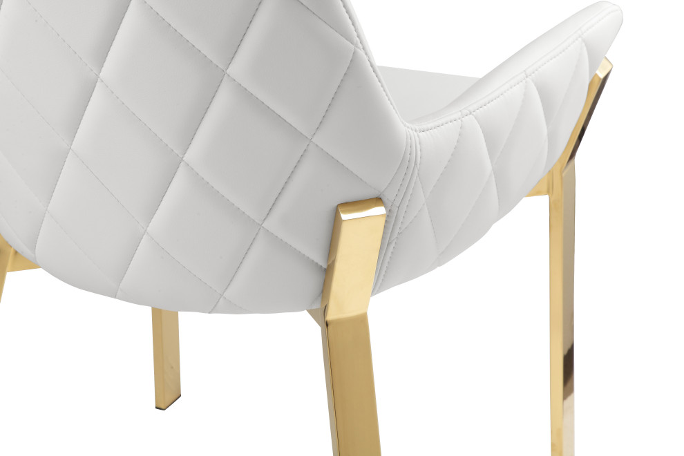 Hudson Diamond Tufted Chair Gold  Set of 2   Contemporary   Dining Chairs   by Pangea Home  Houzz