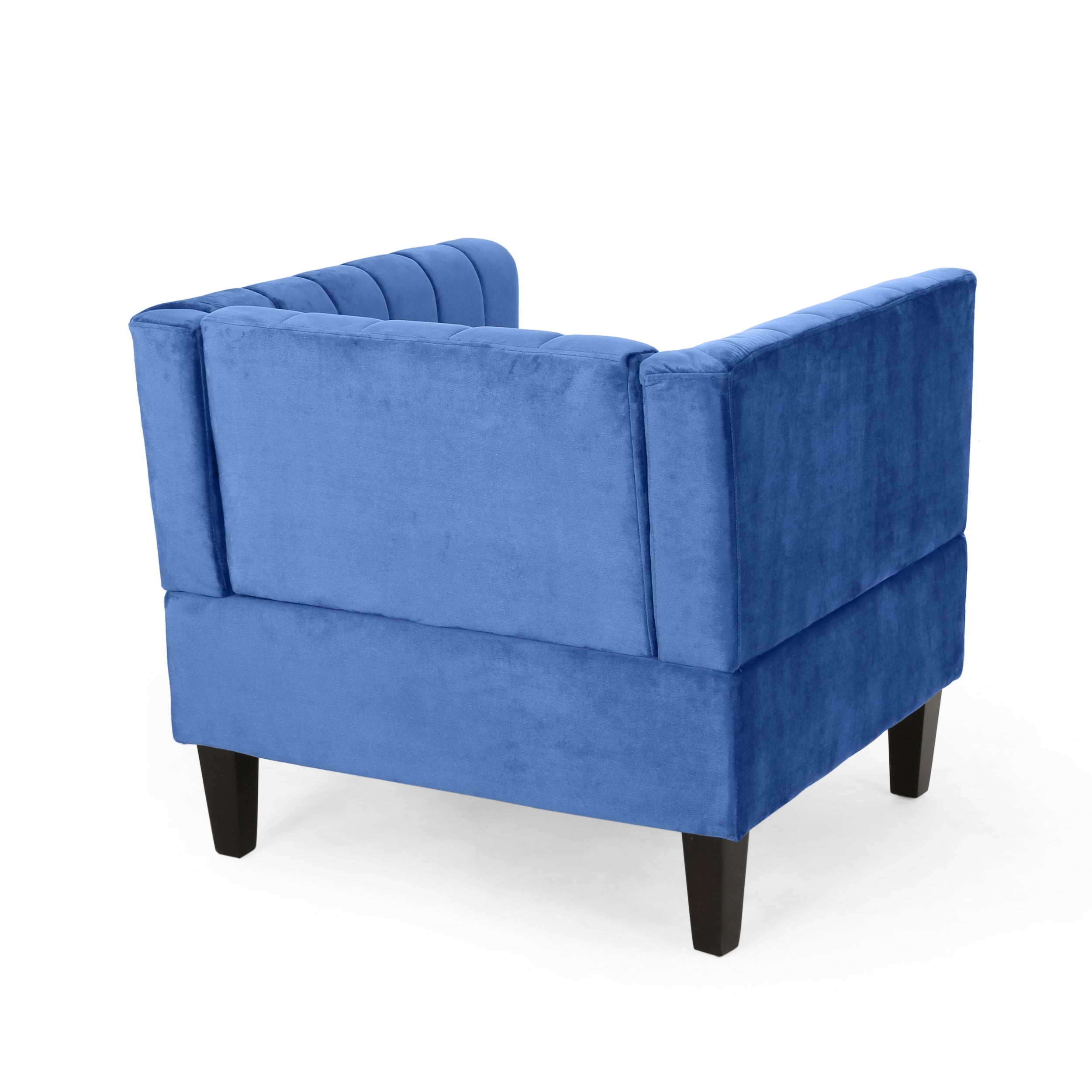 Masie Contemporary Channel Stitch Velvet Club Chair