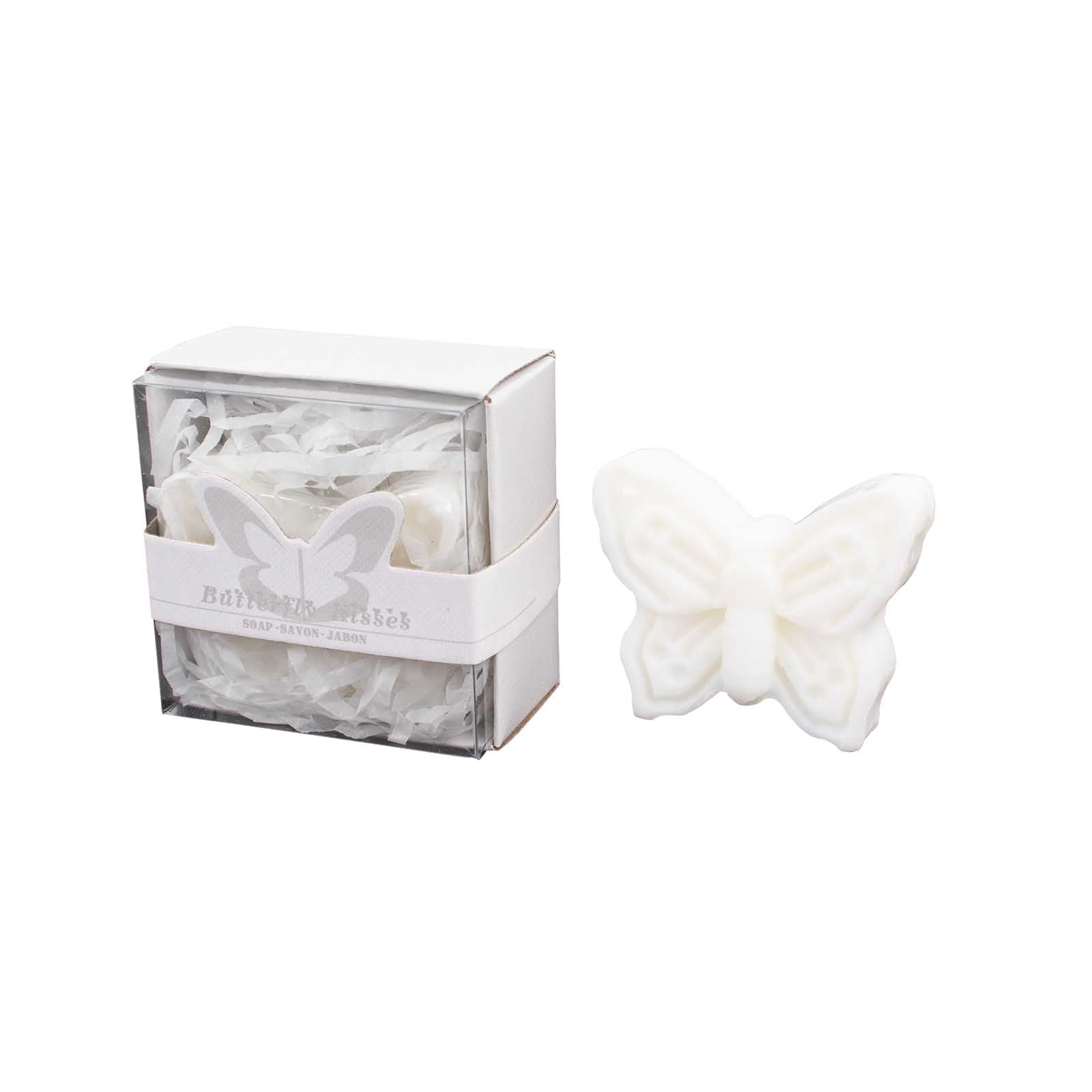 10 Pack White Butterfly Unscented Soap Party Favors with Gift Boxes, Pre-Packed Baby Shower Wedding Souvenirs - 2