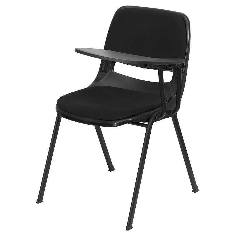 Emma and Oliver Padded Ergonomic Shell Chair with Left Handed Flip-Up Tablet Arm