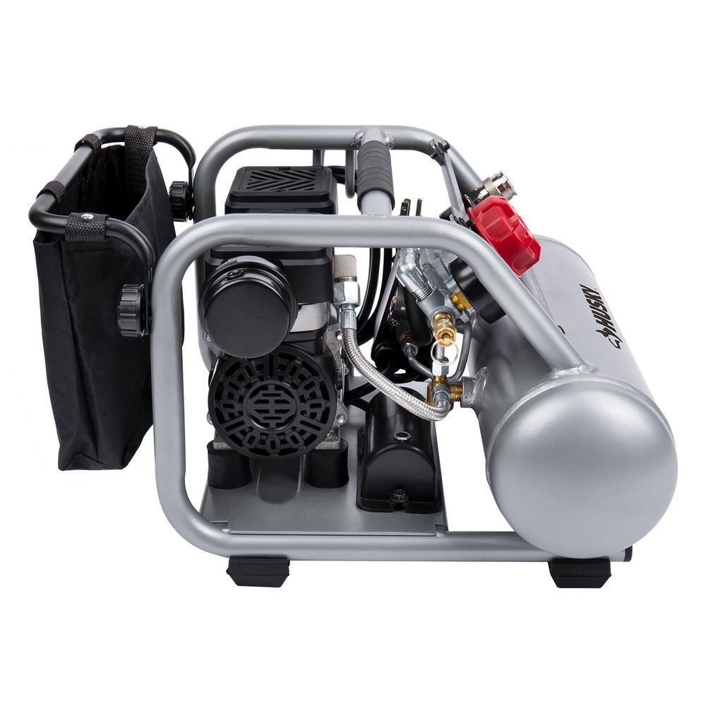 Husky 1 Gal. Portable Electric-Powered Silent Air Compressor 3300113