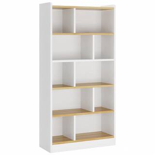 BYBLIGHT Eulas 36 in. Wide White 6 Shelf Bookcase Modern Tall Cube Bookshelf Large Open Display Shelves for Living Room BB-XK00123-XF2