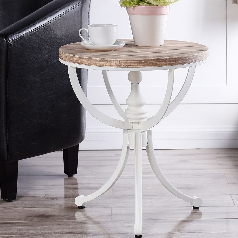 Quail Farm Metal and Wood Side Table