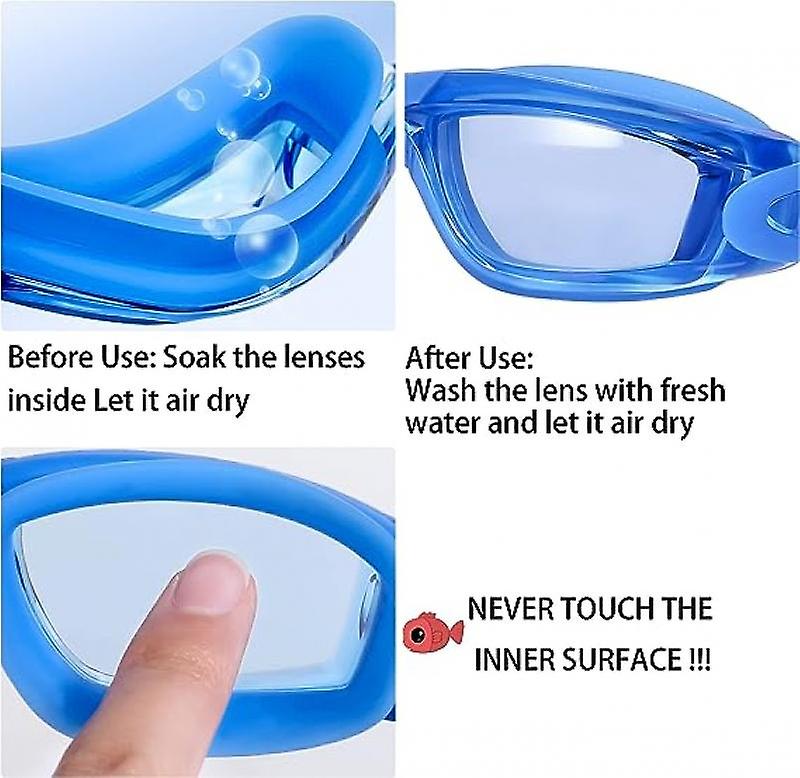 Swim Goggles - 1 Pack Swimming Goggles Connected Earplugs Anti Fog No Leaking For Adult Women Men，blue