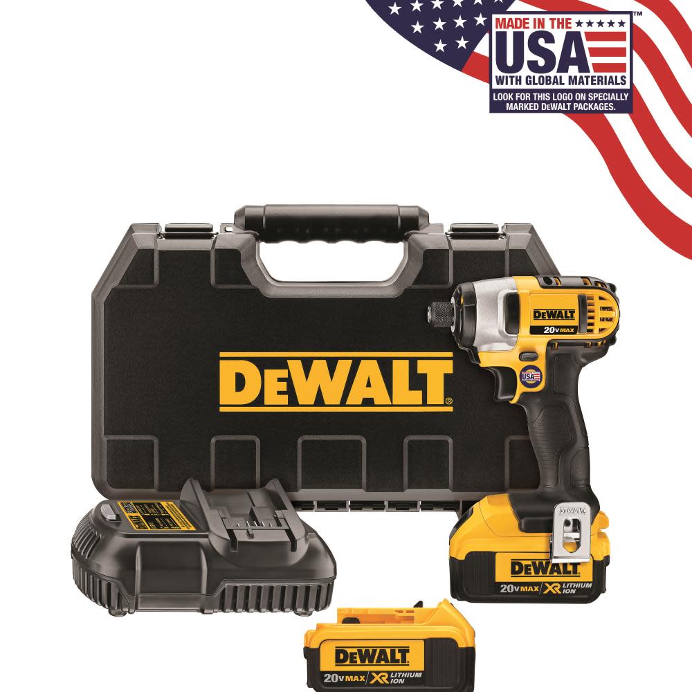 DW 20V MAX Lithium Ion Impact Driver Kit DCF885M2 from DW