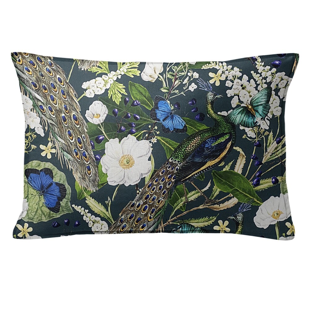 Peacock Print Teal/Navy Comforter   Pillow Sham Set.