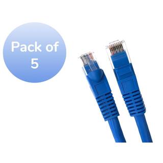 Micro Connectors Inc Cat 6A 14 ft. 10GB Patch Cable Blue (5 per Box) E09-014BL-5