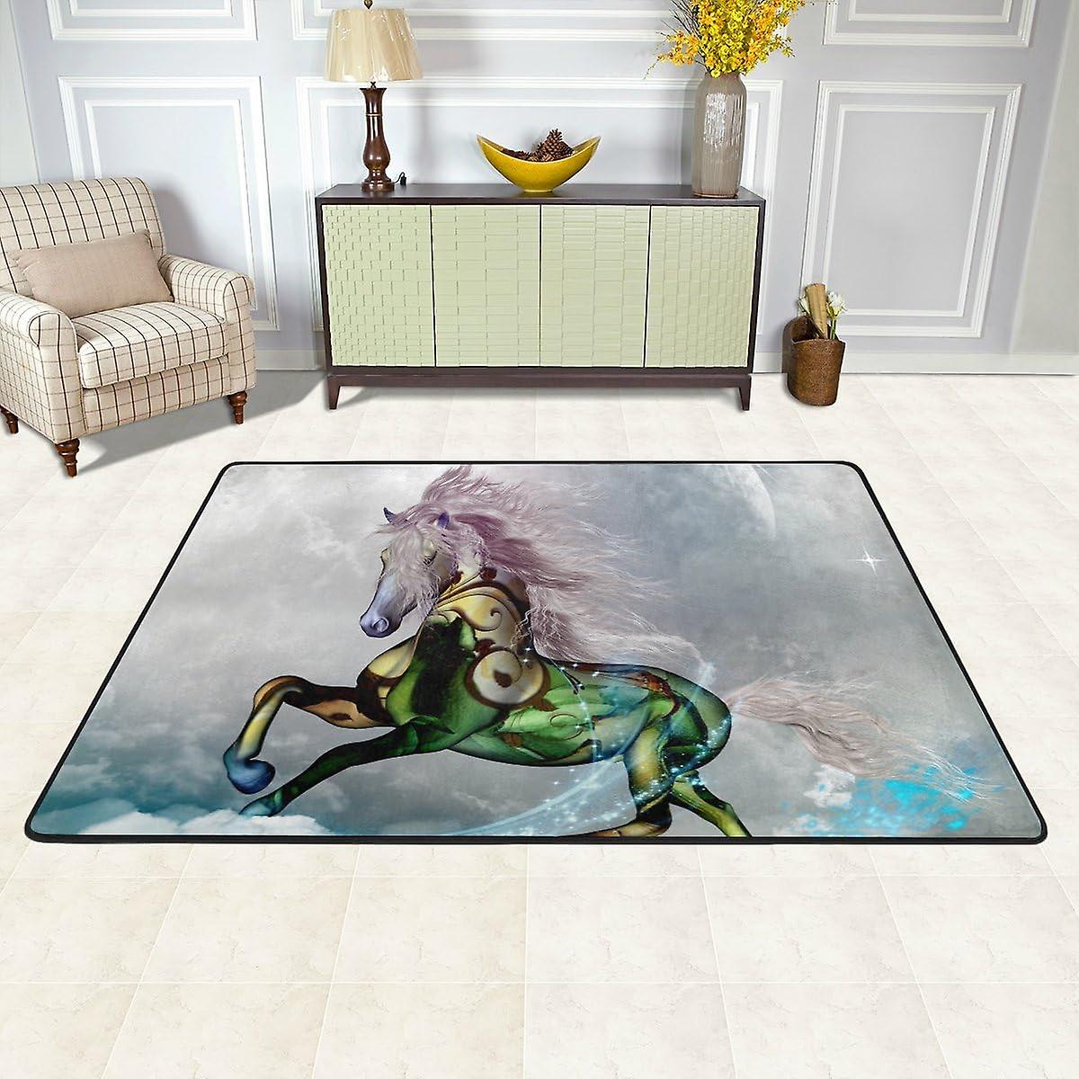 Colourlife Lightweight Carpet Mats Area Soft Rugs Floor Mat Doormat Decoration For Rooms Entrance 36 X 24 Inches Awesome Horse