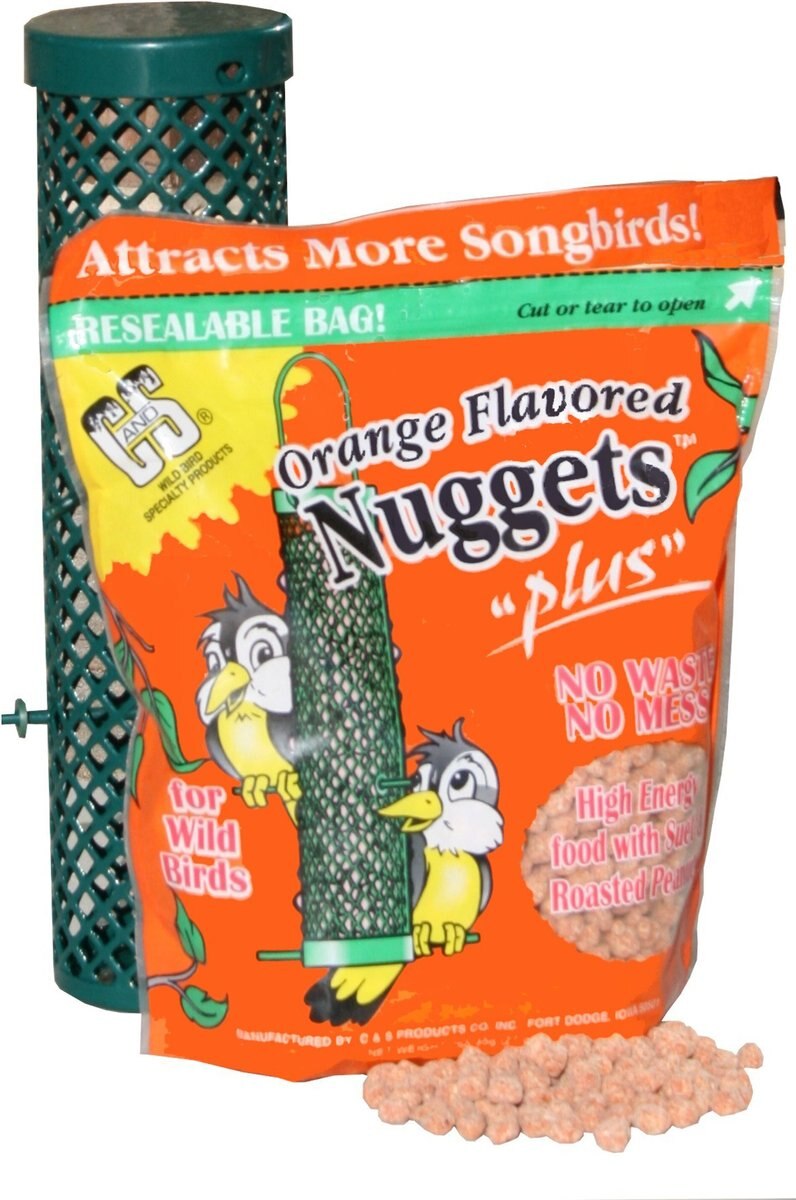 CandS Orange Flavored Nuggets Bird Food， 27-oz bag