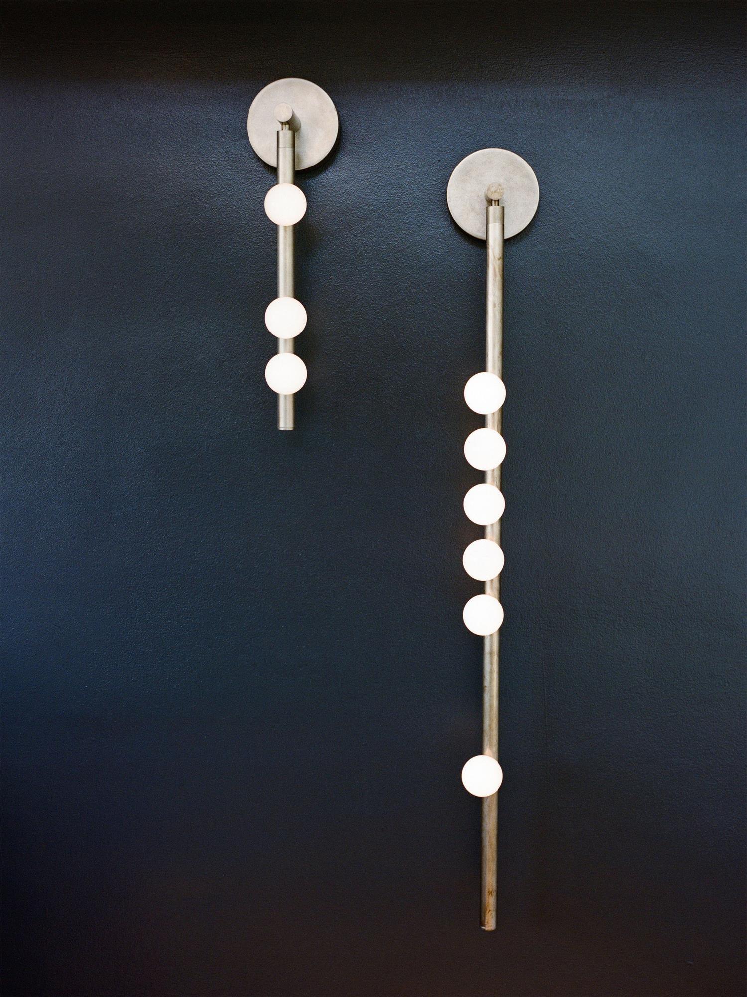 Brass Glass Tube Plug-in Wall Lamp