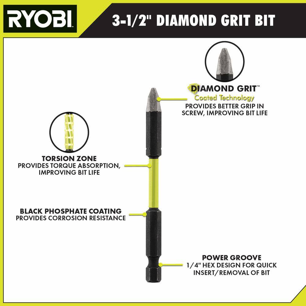 RYOBI 3-12 in. Diamond Grit Impact Drive Bits (3-Piece) A96301