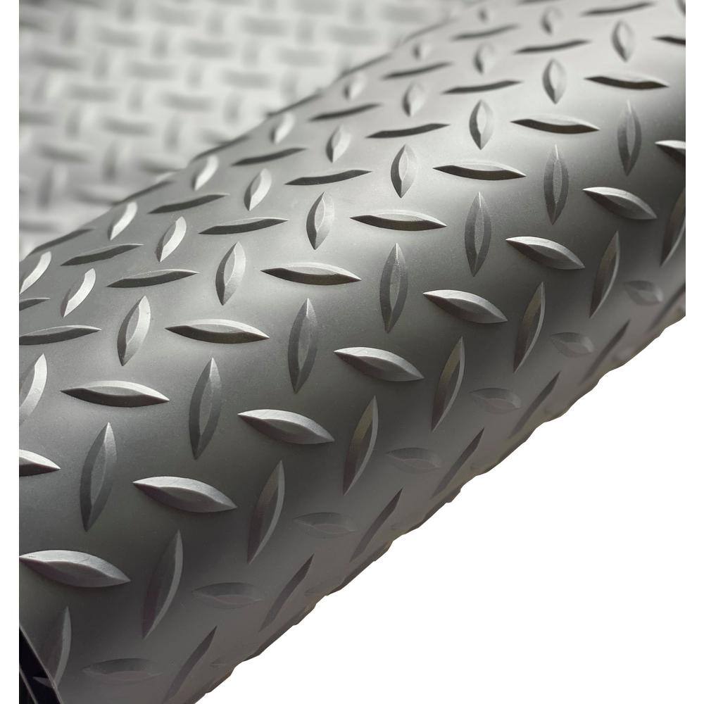 G-Floor Diamond Tread 8.5 ft. x 24 ft. Slate Grey Vinyl Garage Flooring Cover and Protector GF75DT8624SG