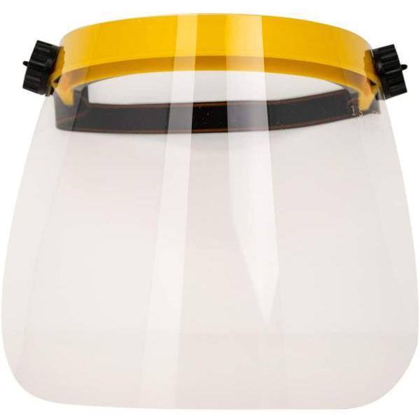 Safe Handler Yellow Reusable Facial Protection Clear Face Shield (3-Pack) BLSH-ES-SFS-3