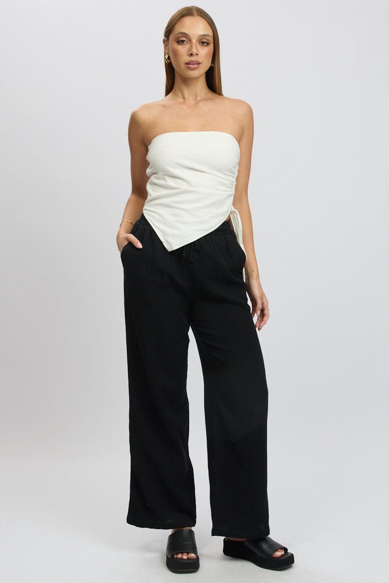 Black Wide Leg Pants Elasticated Waist