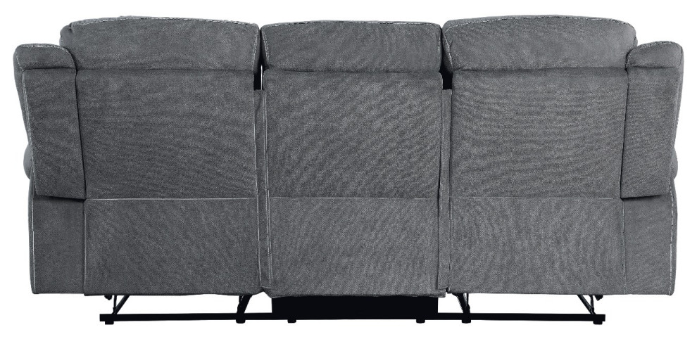 Acme Zubaida Sofa With USB Port and ConsoleMotion Two Tone Gray Velvet   Transitional   Sofas   by AMOC  Houzz