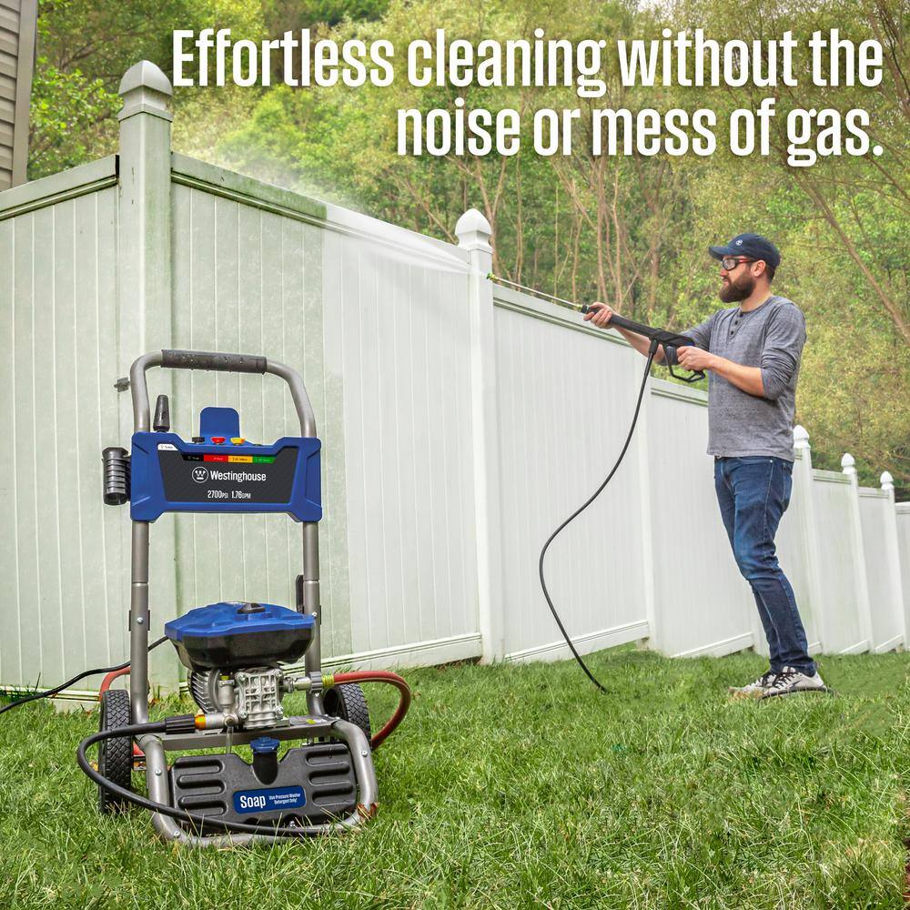 Westinghouse WPX2700e PSI 1.76 GPM 13 Amp Cold Water Electric Pressure Washer with Turbo Nozzle and Quick Connect Tips WPX2700e