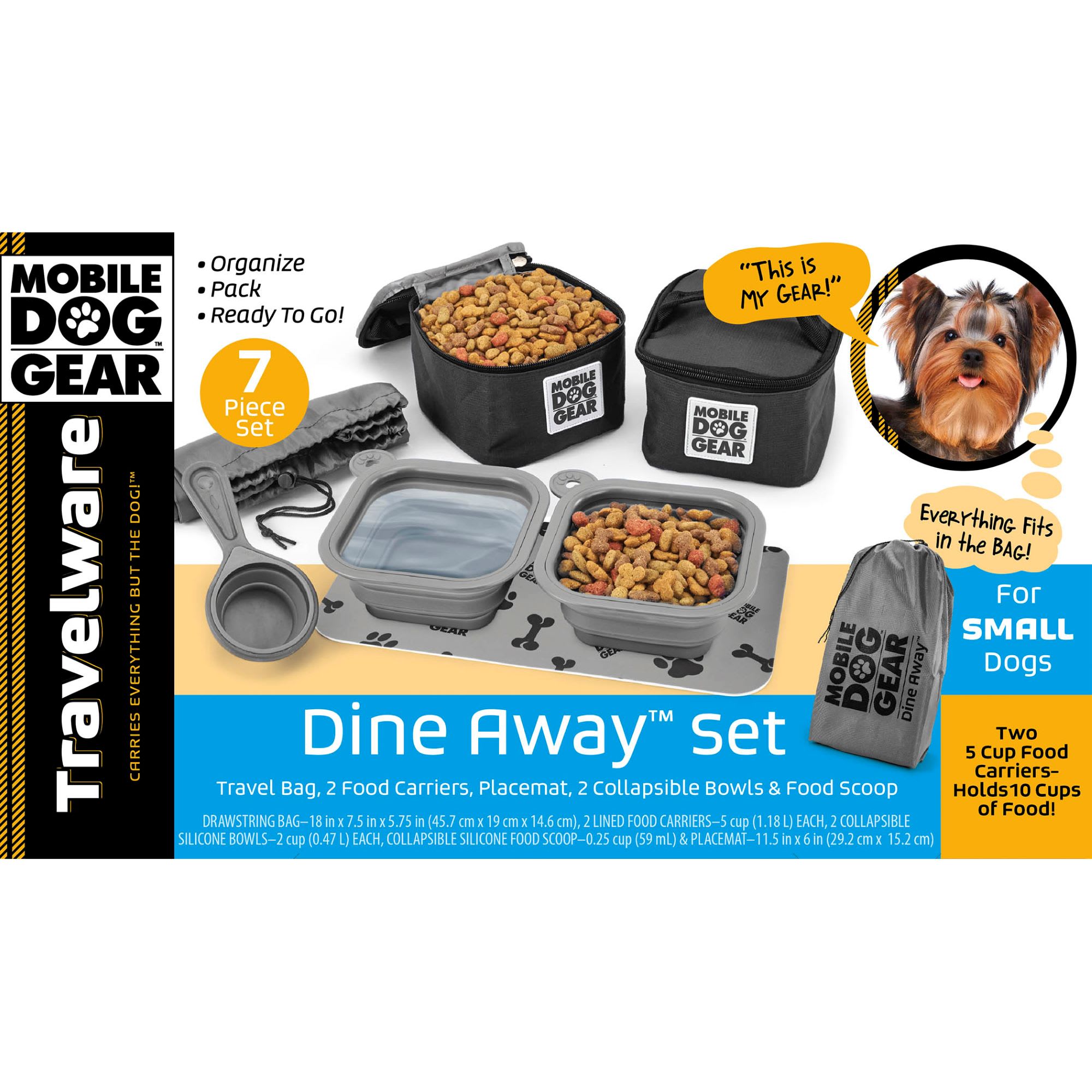 Mobile Dog Gear Black Dine Away Bag， Small