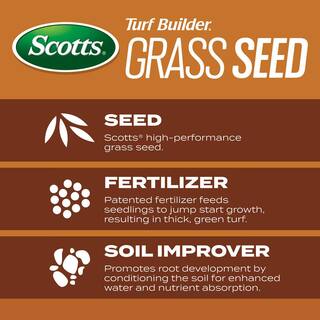 Scotts Turf Builder 5.6 lbs. Grass Seed High Traffic Mix with Fertilizer and Soil Improver Self-Repairs 18045