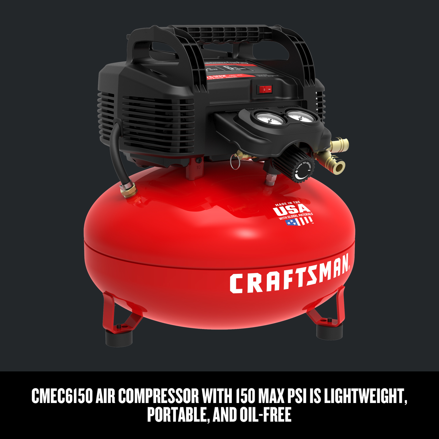 Craftsman 6 gal Pancake Portable Brad Nailer and Air Compressor Combo Kit 150 psi 0.8 HP