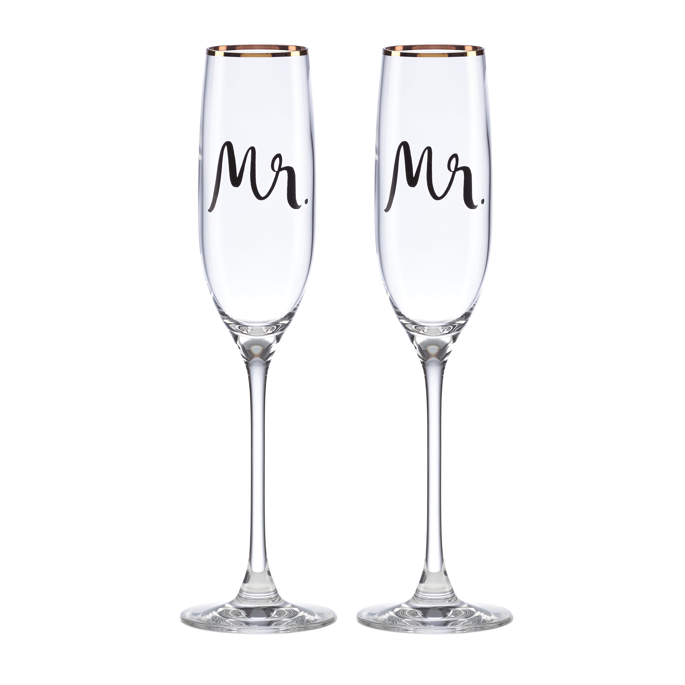 Wedding Party Mr. & Mr. 2-Piece Champagne Flutes