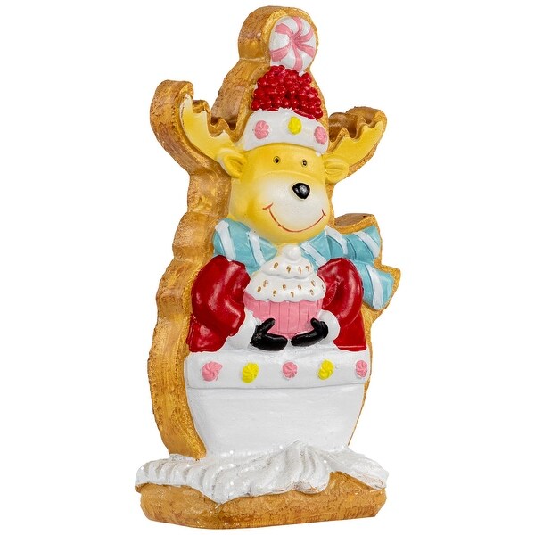 Gingerbread Reindeer with Cupcake Christmas Figurine