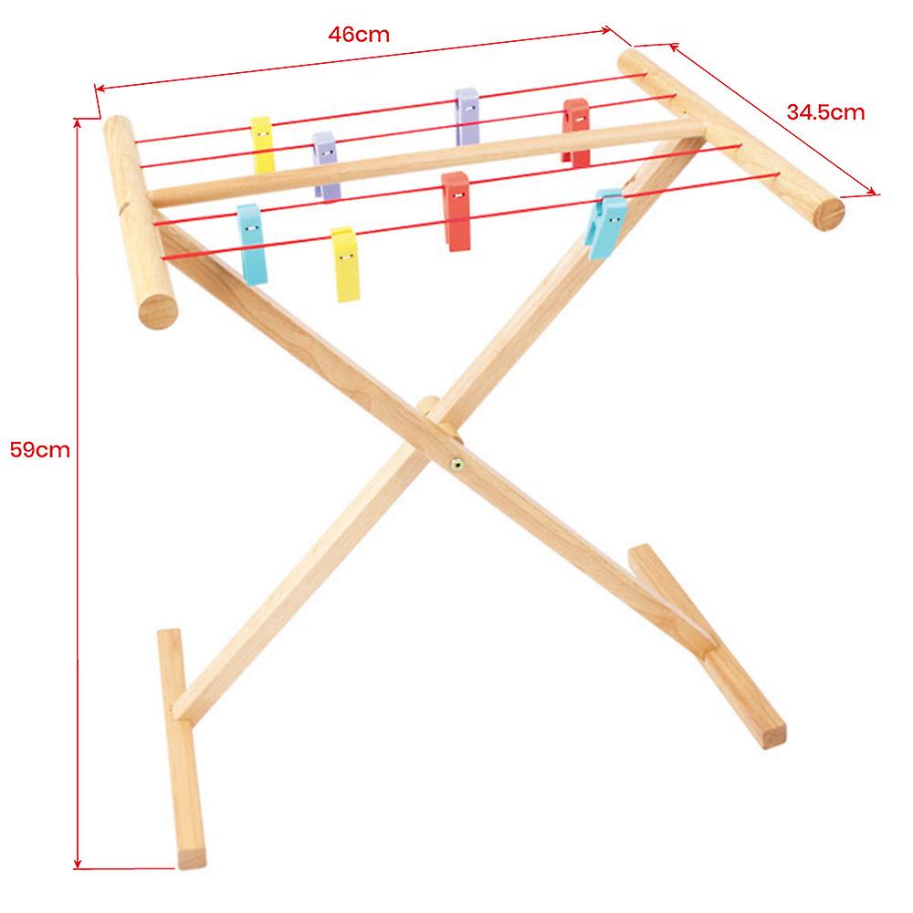 Bigjigs Toys Wooden Children's Pretend Play Clothes Airer Roleplay Kids