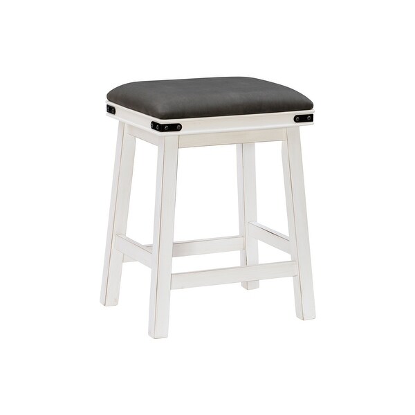 Spenser Backless Counter Stool with Faux Leather seat