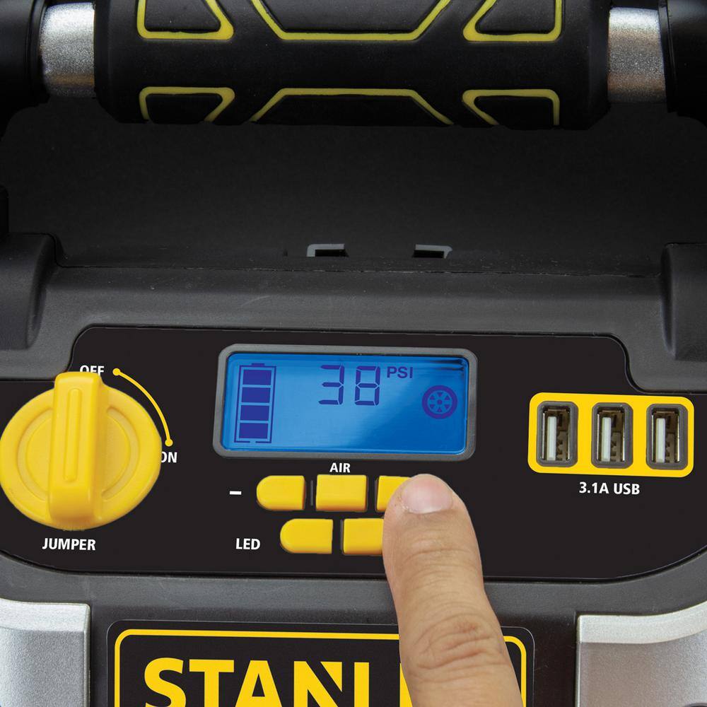 Stanley 1200 Peak Amp Portable Car Jump Starter with 120 PSI Digital Air Compressor J5C09D