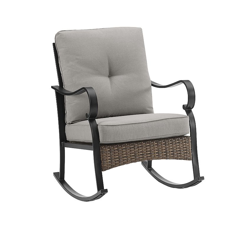 Crosley Dahlia Outdoor Metal and Wicker Rocking Chair 2-pc. Set