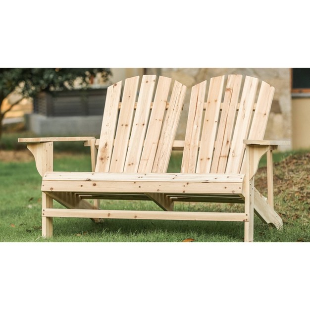 Wood Adirondack Love Seat Patio Festival