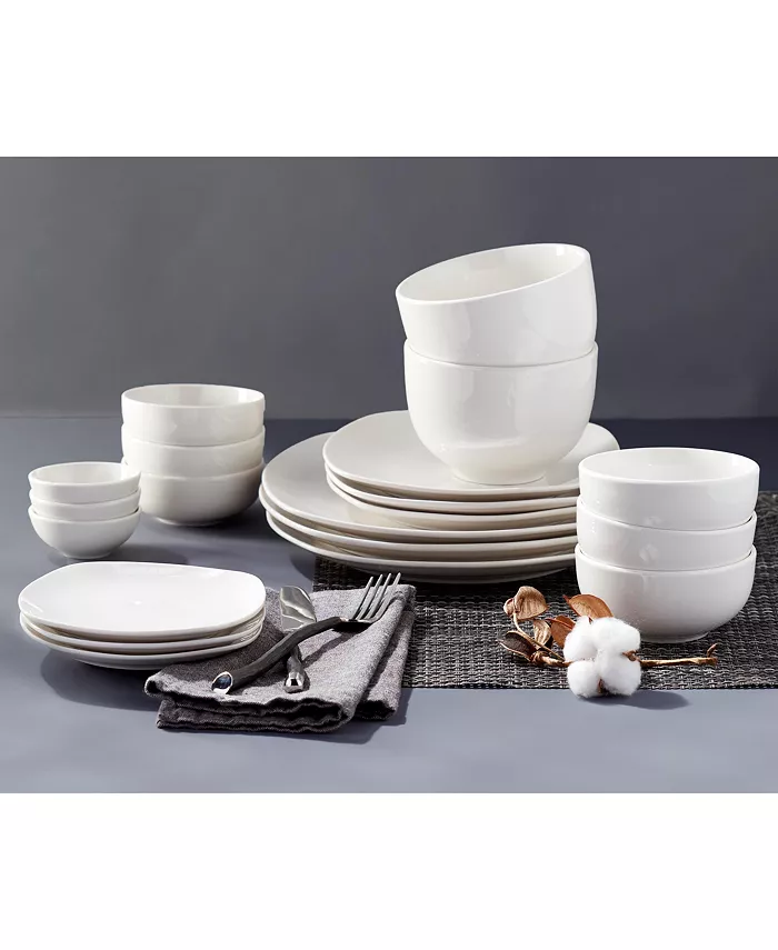 Tabletops Unlimited Inspiration by Denmark Soft Square 42 Pc. Dinnerware Set Service for 6