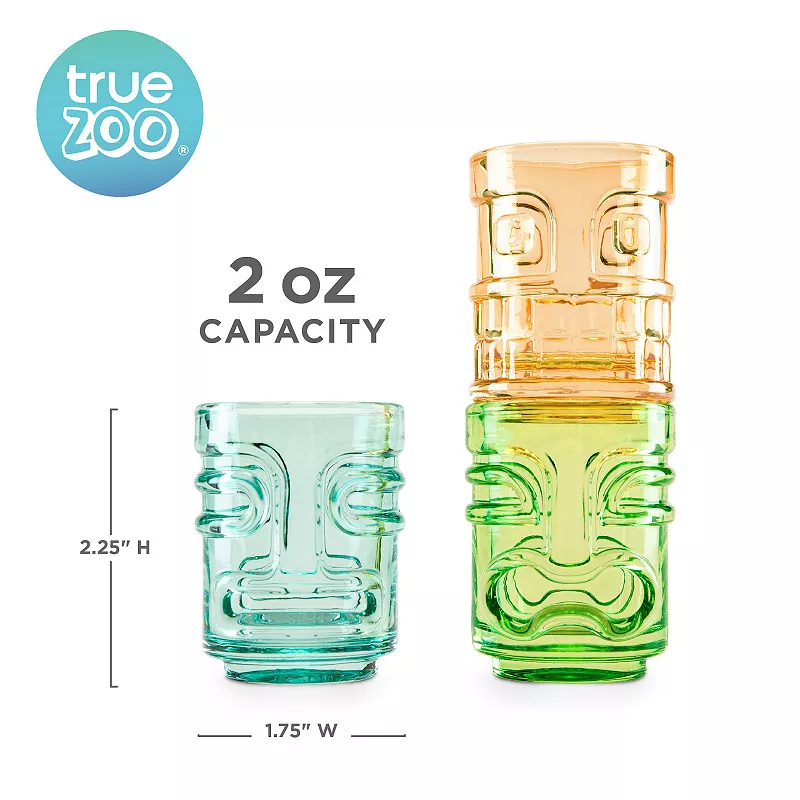 Truezoo Tiki Trio Shot Glasses， Set of 3